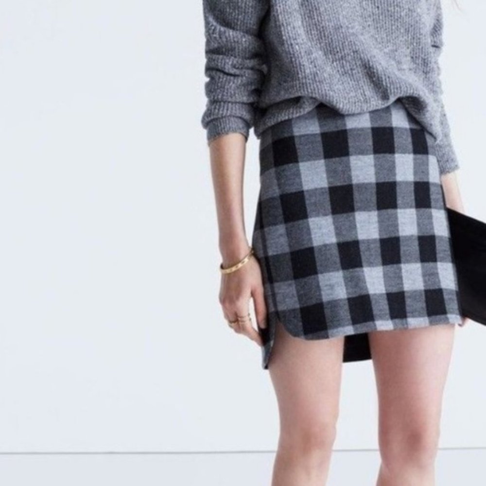 Madewell - Buffalo check wool skirt - 10